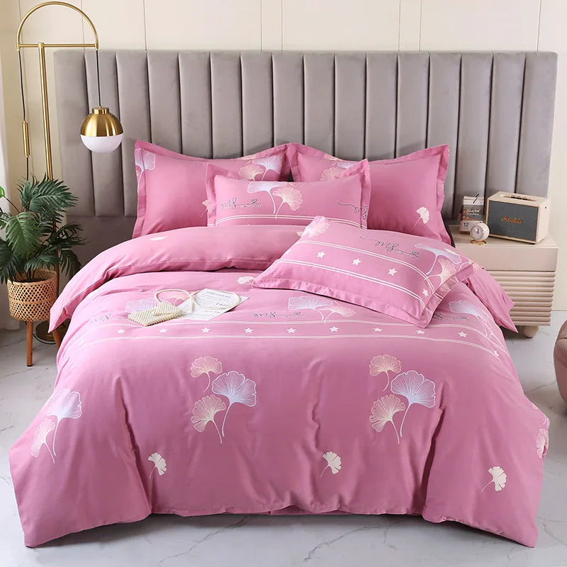 Afralia™ Brushed Cotton Printed Duvet Cover Set - Single/Double Bed Bedclothes