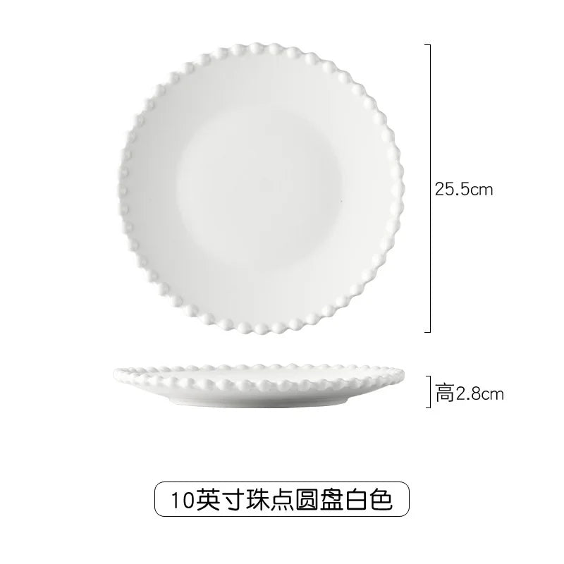 Afralia™ Heart Shaped Pearl Dinner Plate Set - Elegant Porcelain Tableware for Salad, Soup, Steak