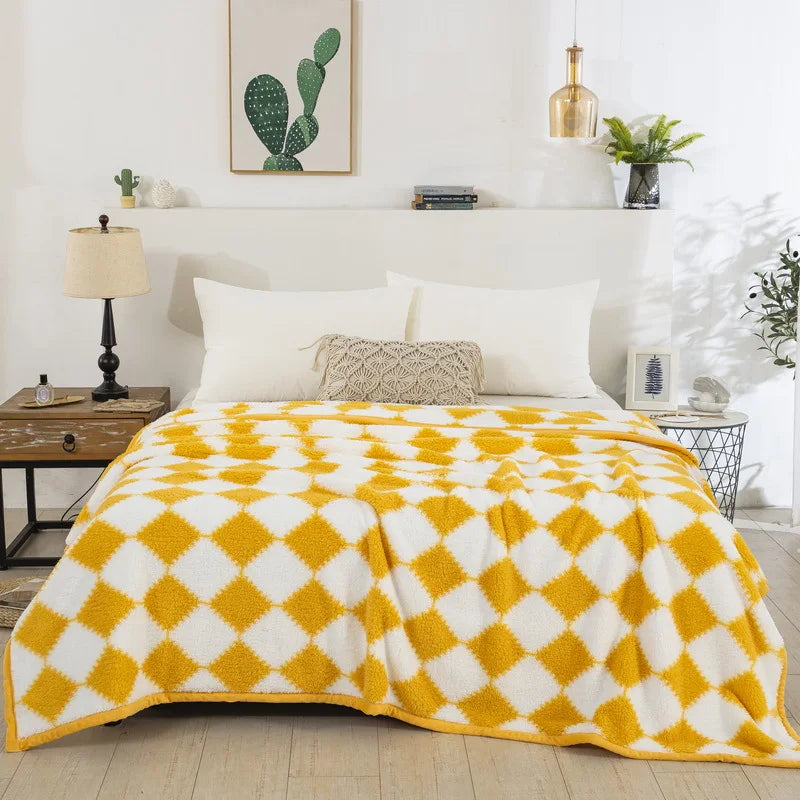 Afralia™ Nordic Checkered Blanket: Soft & Cozy Spring/Autumn Bed Sheet, Sofa Cover & Blanket.