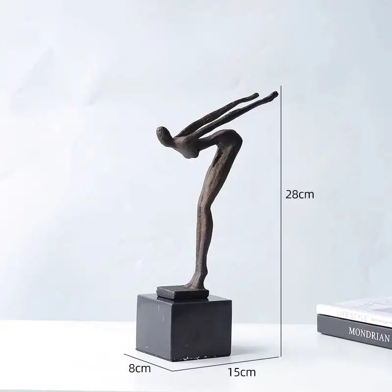 Afralia™ Diving Sportsman Metal Sculpture - Abstract Swimming Figure for Home Decor