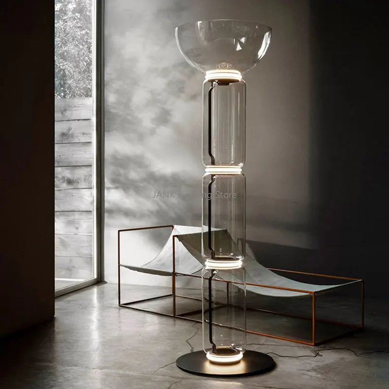 Afralia™ Modern Minimalist LED Floor Lamp, Heavy-duty Design, Italian Glass Lampshade