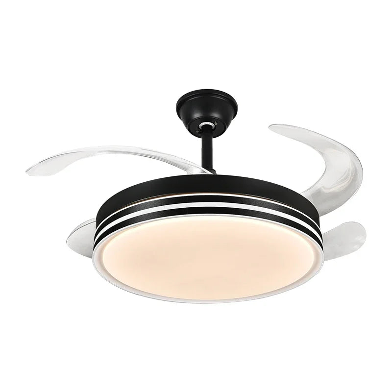 Afralia™ Modern LED Ceiling Fan with Retractable Blades and Remote Control