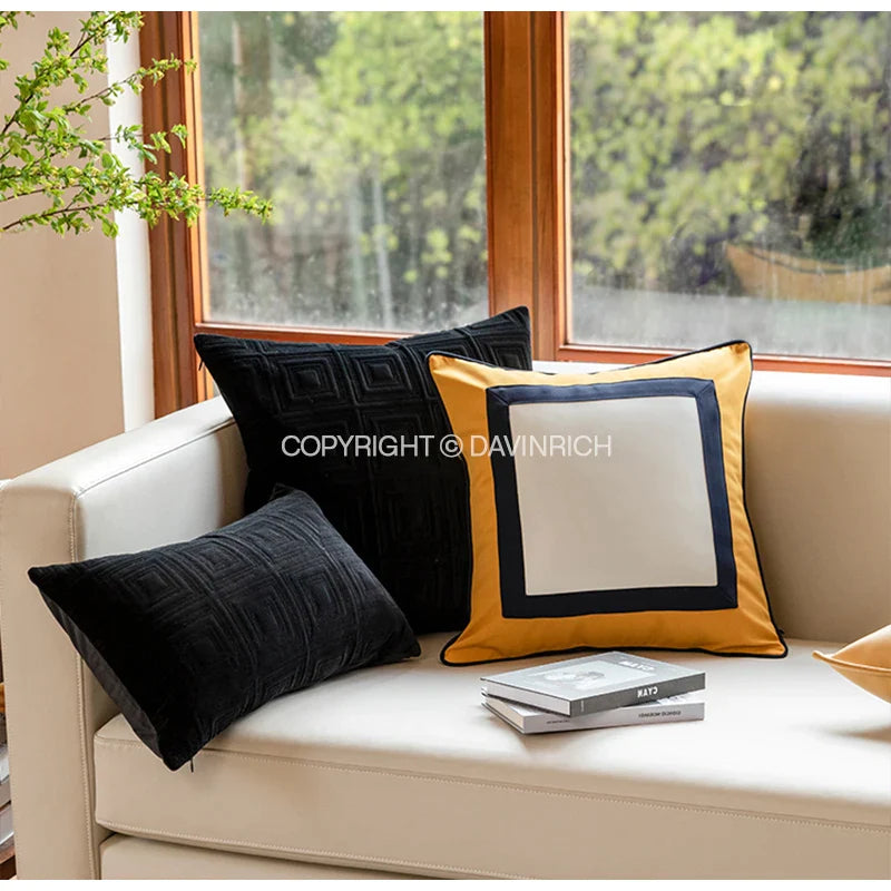 Afralia™ Geometric Pattern Quilted Cushion Cover in Retro Pistachio Green