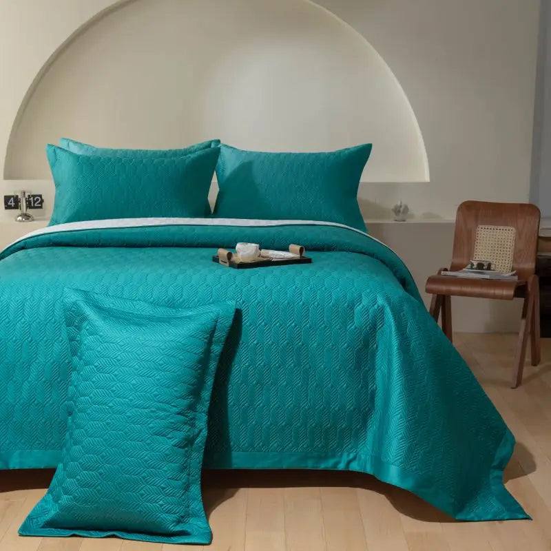 Afralia™ Egyptian Cotton Solid Color Quilted Bedspread Set, 1000TC, 245x270cm, 3Pcs