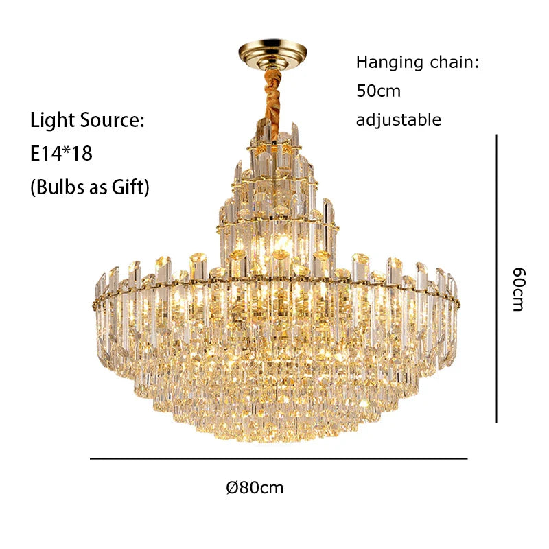 Afralia™ Crystal LED Ceiling Chandelier for Dining Room - Luxurious Decoration