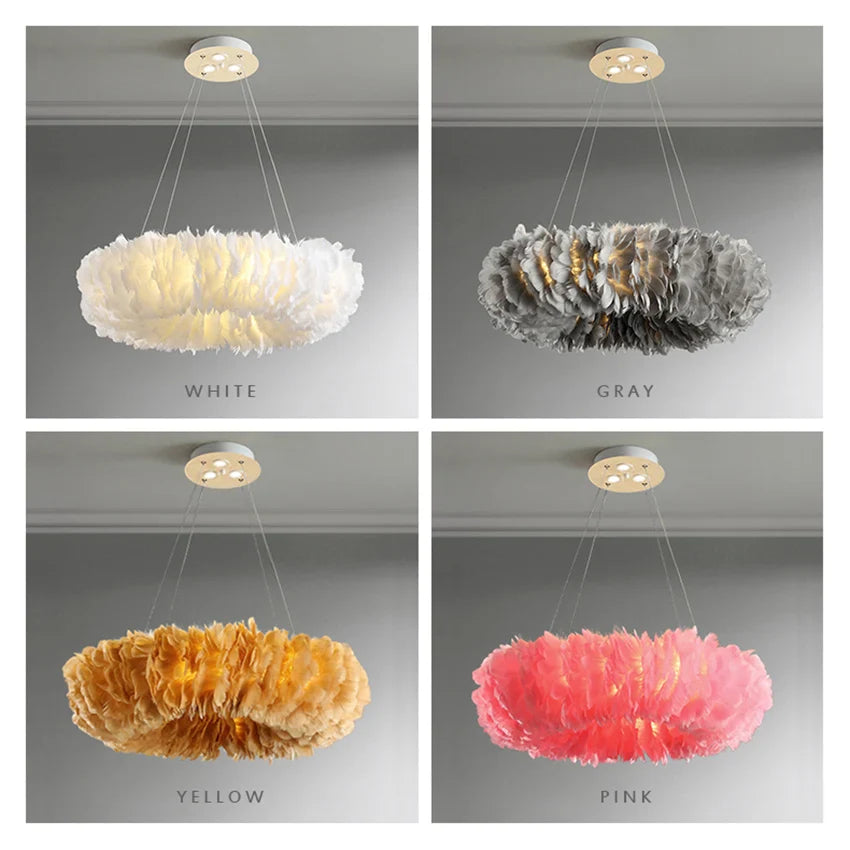 Afralia™ Nordic Feather Pendant Lamps for Bedroom and Home Decor Lighting