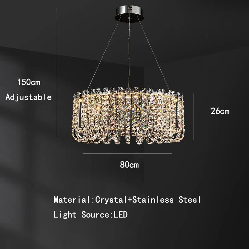 Afralia™ Crystal Pendant Ceiling Lamp LED Luxury Hanging Light