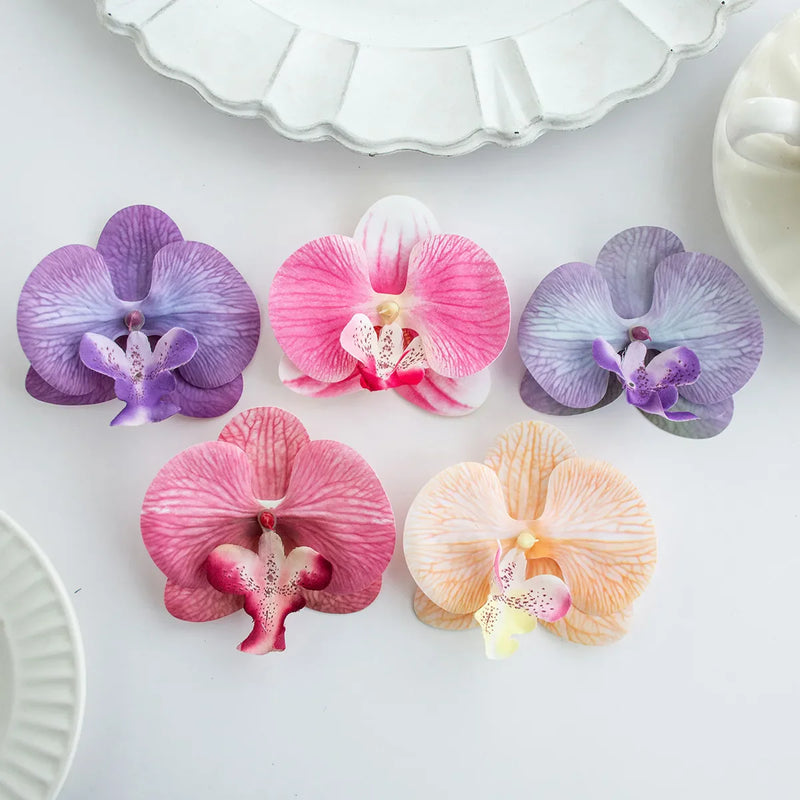 Afralia™ Thai Butterfly Orchid Artificial Flowers - Wedding Bridal Hair Clips & DIY Gift Decor