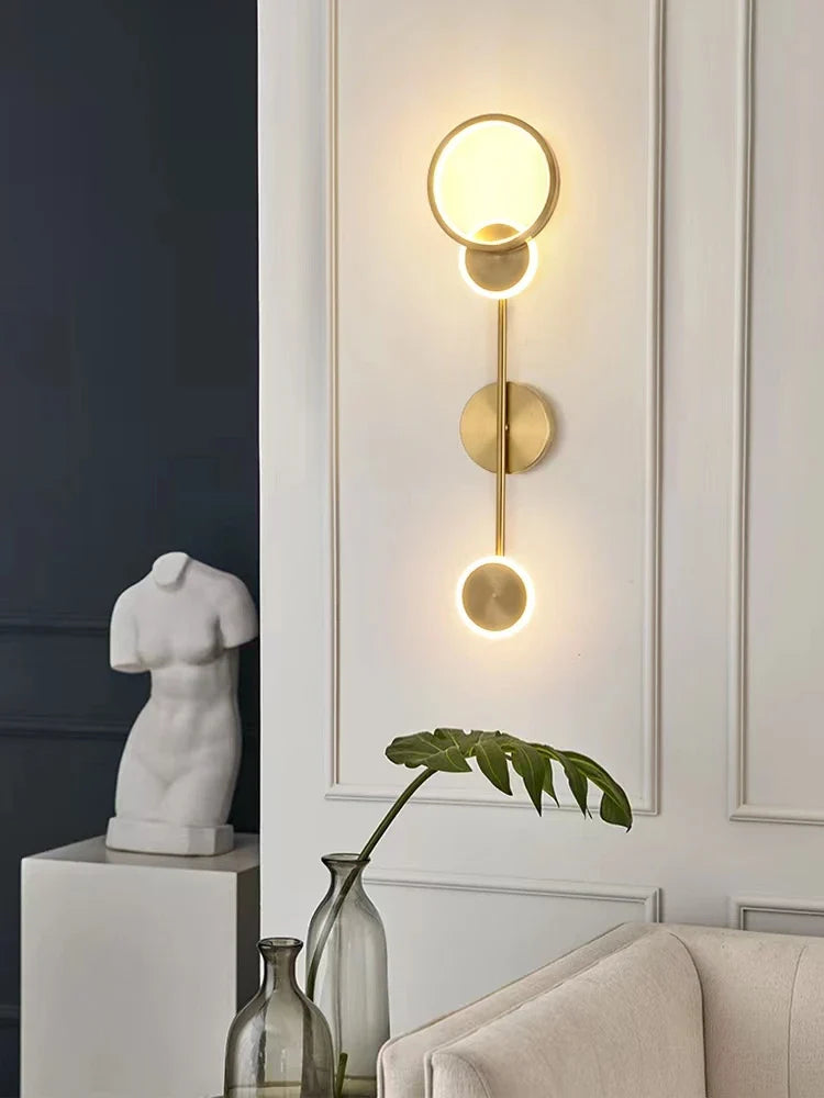 Afralia™ Brass LED Wall Light: Modern Nordic Decor Sconce for Kitchen, Bedroom, Living Room