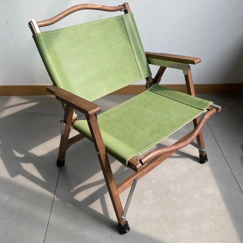 Afralia™ Folding Portable Backrest Chair Black Walnut: Outdoor Camping Leisure Garden Chair