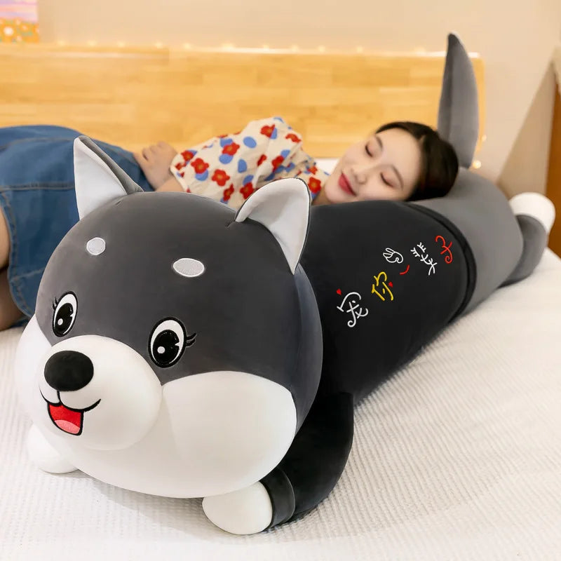 Afralia™ Plush Dog Body Pillow: Soft, Cute, Comfortable Long Pillow for Kids, Girlfriend, Schoolmate