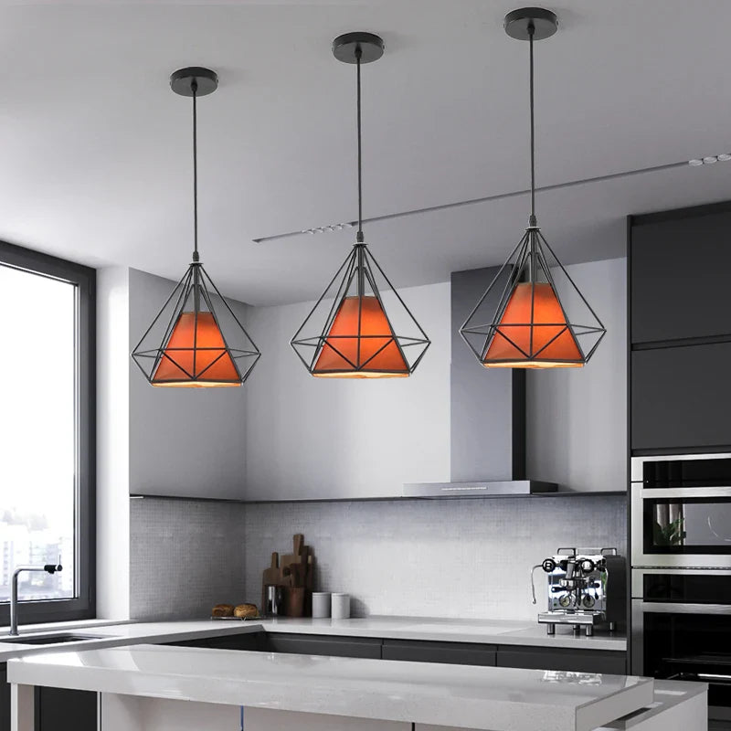 Afralia™ Vintage Loft Pendant Light Fixture for Kitchen Living Bedroom Home E27 LED