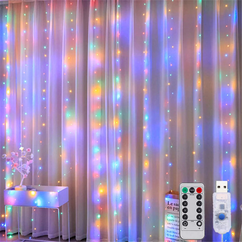 Afralia™ LED Curtain Lights: Perfect for Christmas, Wedding, Garden Decor