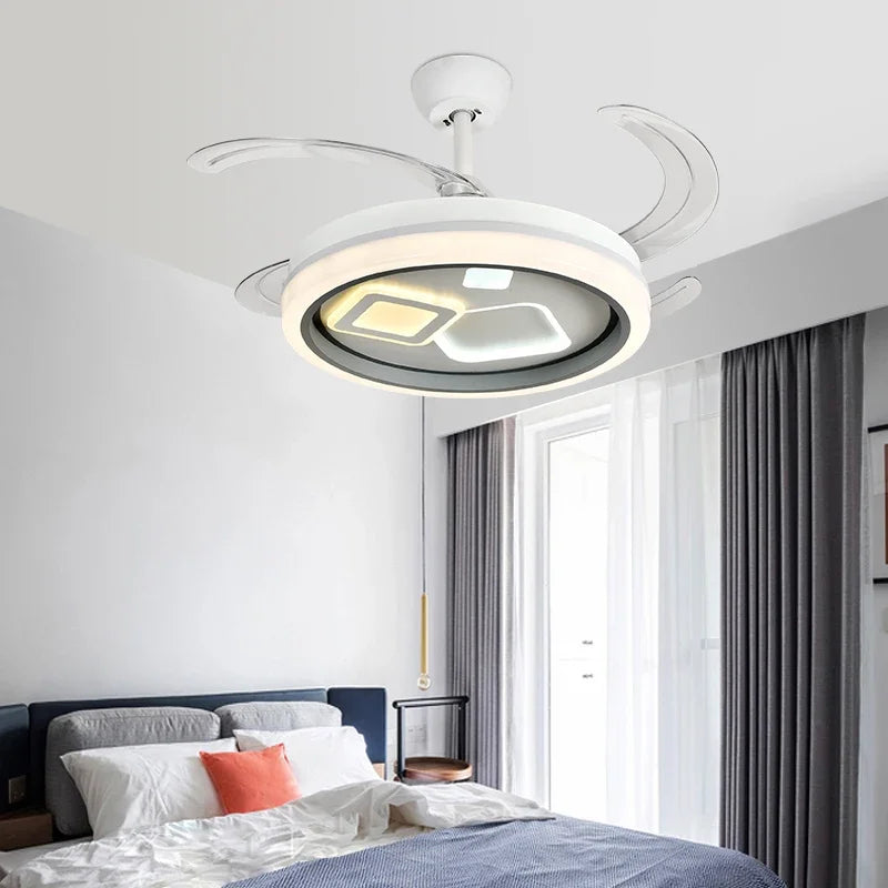 Afralia™ Smart Ceiling Fan Light with Remote Control | Slient Design & LED | Dining Room Ready