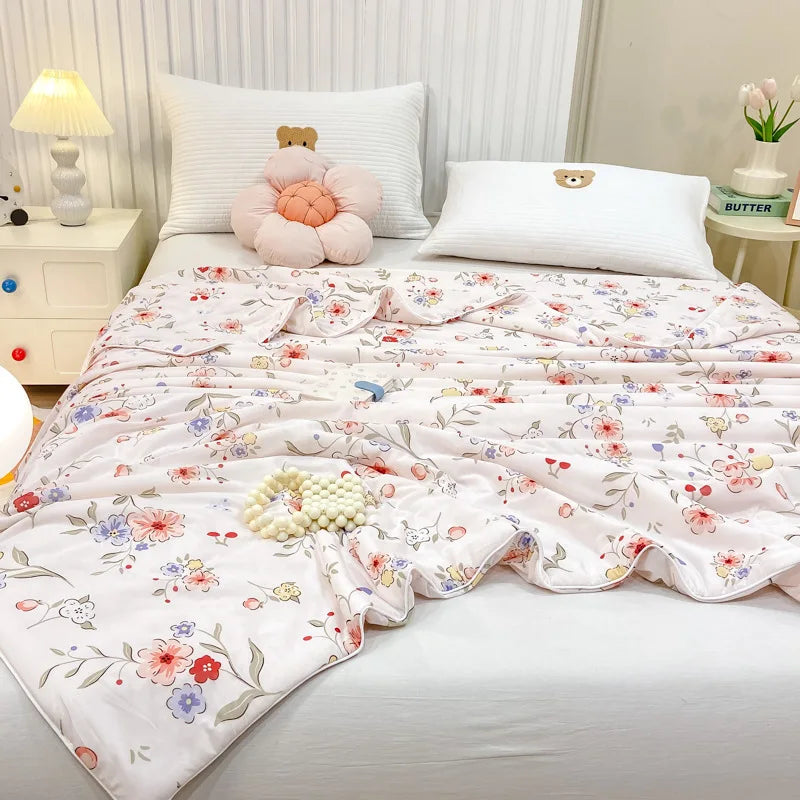 Afralia™ Silky Summer Cooling Blanket Lightweight Breathable Quilt for Bed