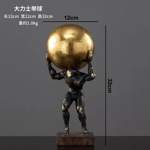 Resin Gymnast Art Sculpture by Afralia™ - Abstract Figure Statue for Home Decor