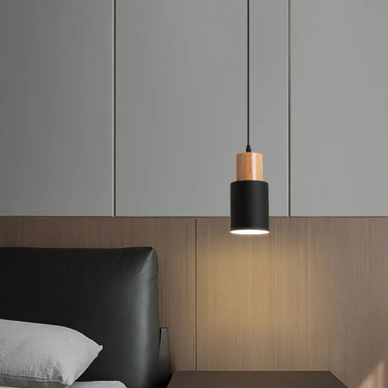 Afralia™ Nordic Metal Wood LED Pendant Lamp: Modern Chandelier for Dining Room, Bedroom