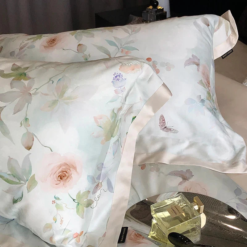 Afralia™ Rose Flower Print Bedding Set, Soft & Breathable, Duvet Cover, Bed Sheet, Pillowcases