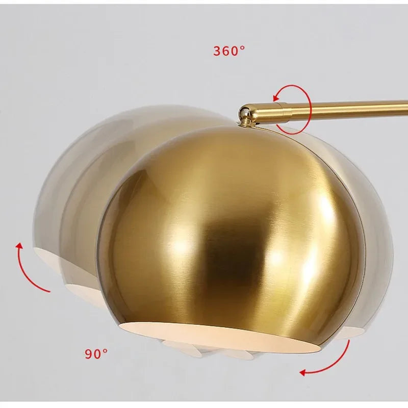 Afralia™ Gold Vintage Industrial Desk Lamp LED Nightstand Light