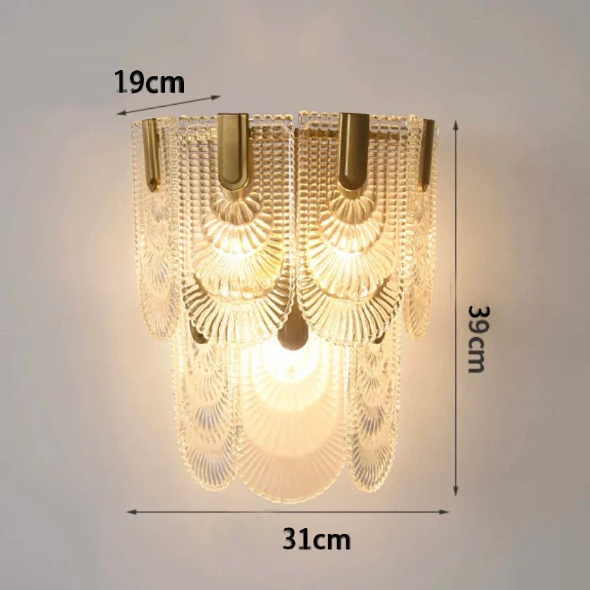 Afralia™ Gray Glass Wall Lamp - Modern Living Room Decor Sconce Light