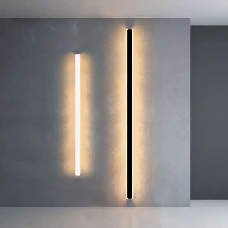 Afralia™ Black Gold LED Strip Wall Lights for Dining & Living Room Modern Minimalist Design