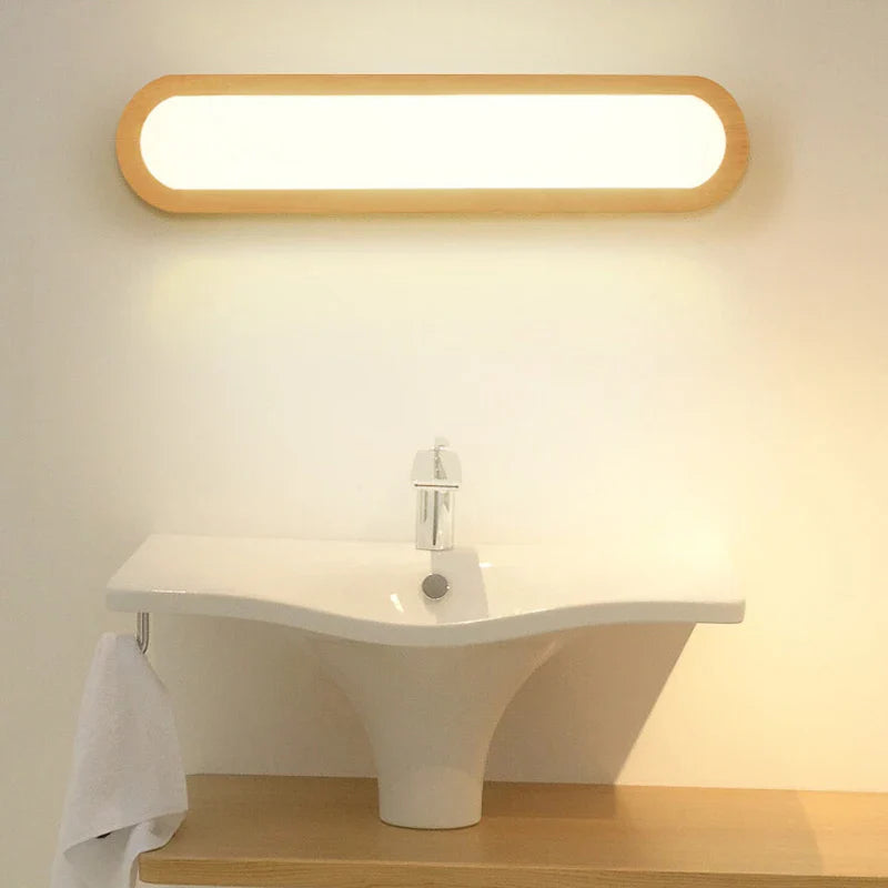Afralia™ Nordic Wood Wall Sconce LED Light for Bedroom, Study, and Bathroom