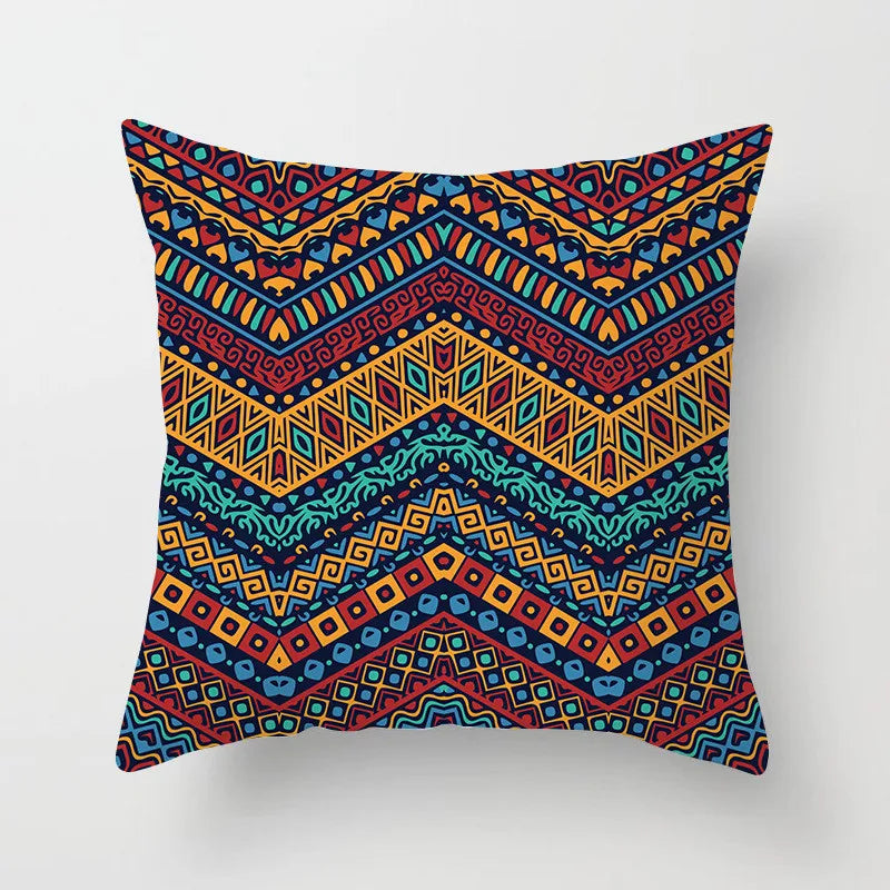Afralia™ Geometric Square Pillowcase Ethnic Retro Sofa Pillow Cover 45x45cm Home Decor