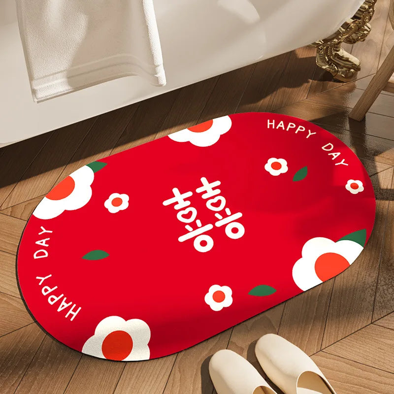 Afralia™ Velvet Bathroom Mat: Soft, Non-slip, Super Absorbent Bath Rug for Quick Drying
