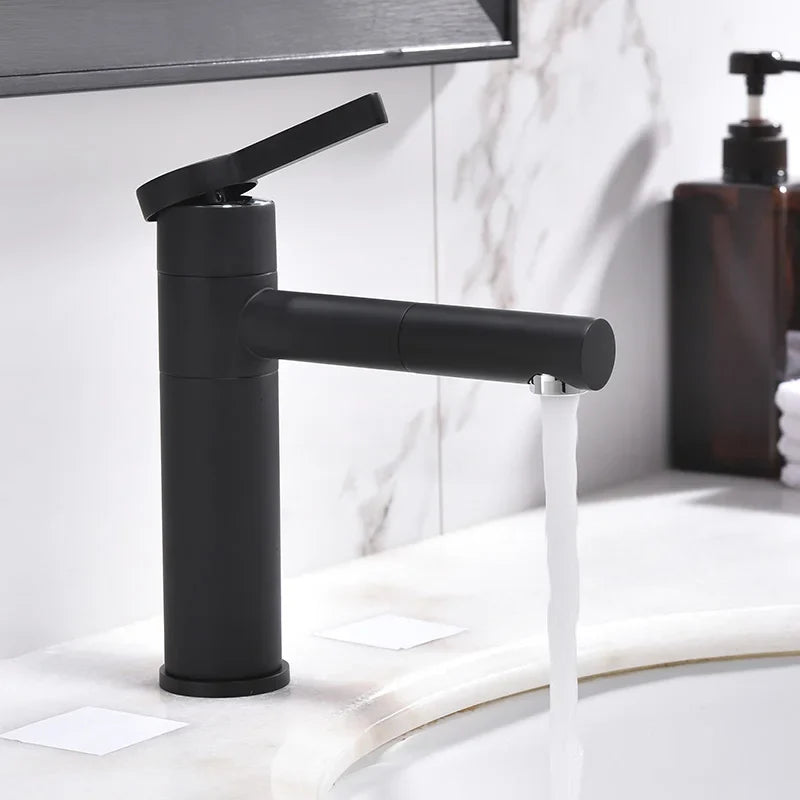Afralia™ White Brass Basin Faucet Swivel Spout Vessel Sink Mixer Deck-Mounted Vanity Tap