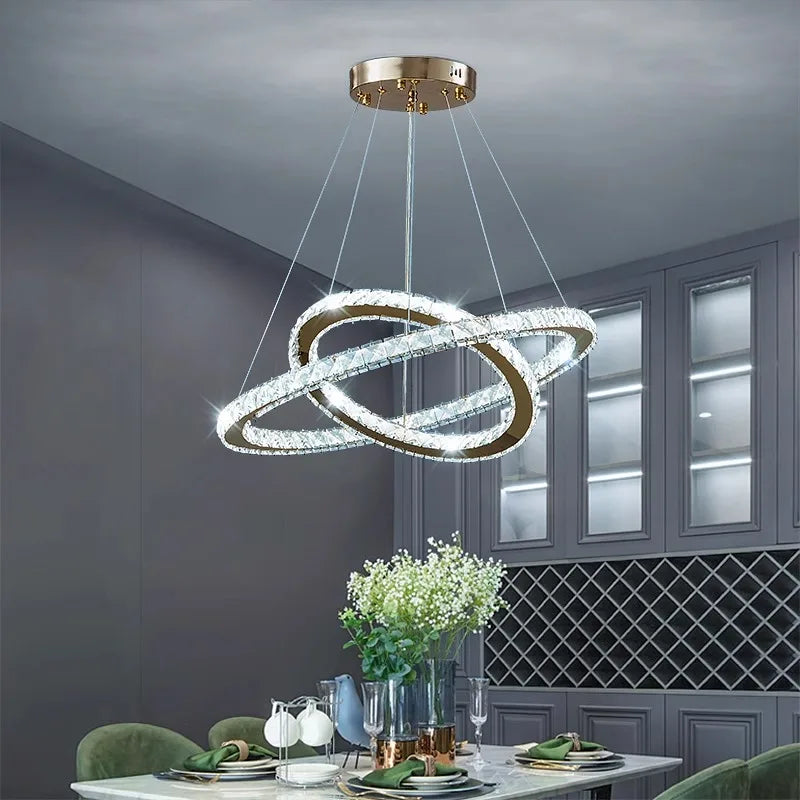 Afralia™ Crystal Chandelier Stair Pendant Lamp Living Room Pendant Lights Interior Lighting