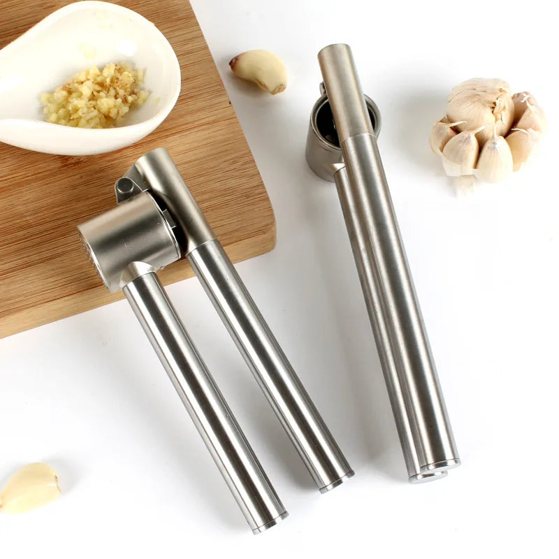 Afralia™ Stainless Steel Garlic Press Crusher Masher Squeezer Kitchen Gadget