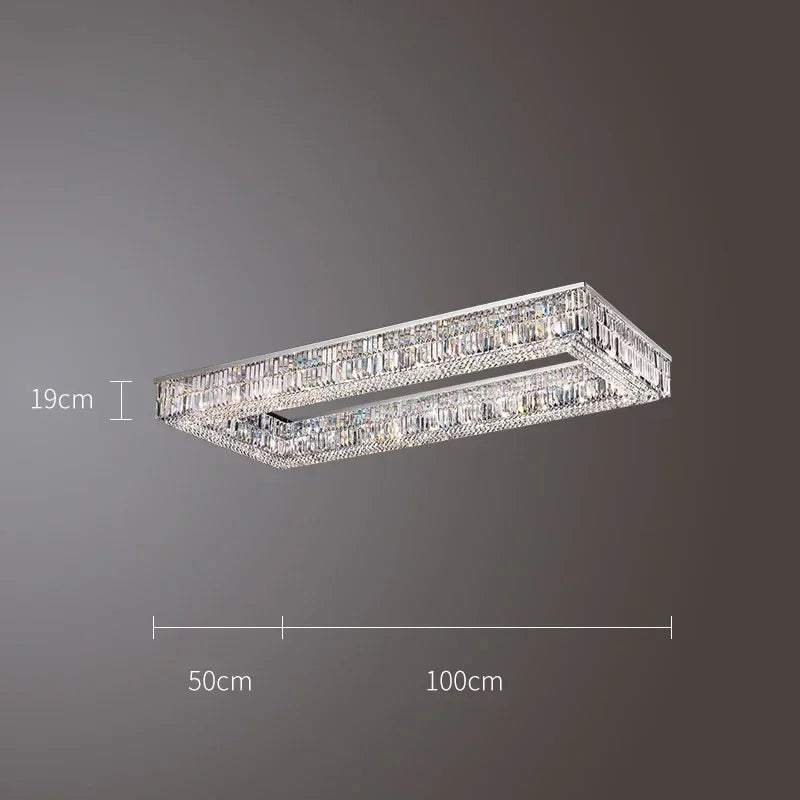 Afralia™ Modern Crystal Chandelier Chrome Stainless Steel Hanging Light Fixtures