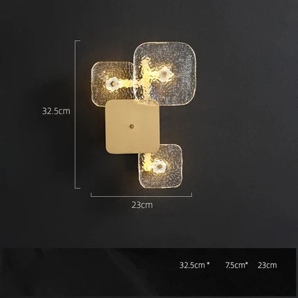 Afralia™ Art Deco Golden Copper Glass Chandelier LED Lighting Fixture