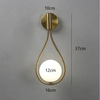 Afralia™ Metal Glass Ball Wall Lamp: Modern Nordic Design for Living Room, Bedroom, Aisle & Staircase