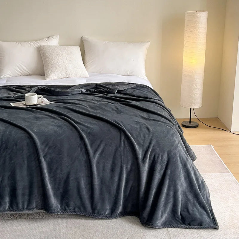 Afralia™ Luxury Soft Milk Velvet Raschel Blanket with Carved Edging