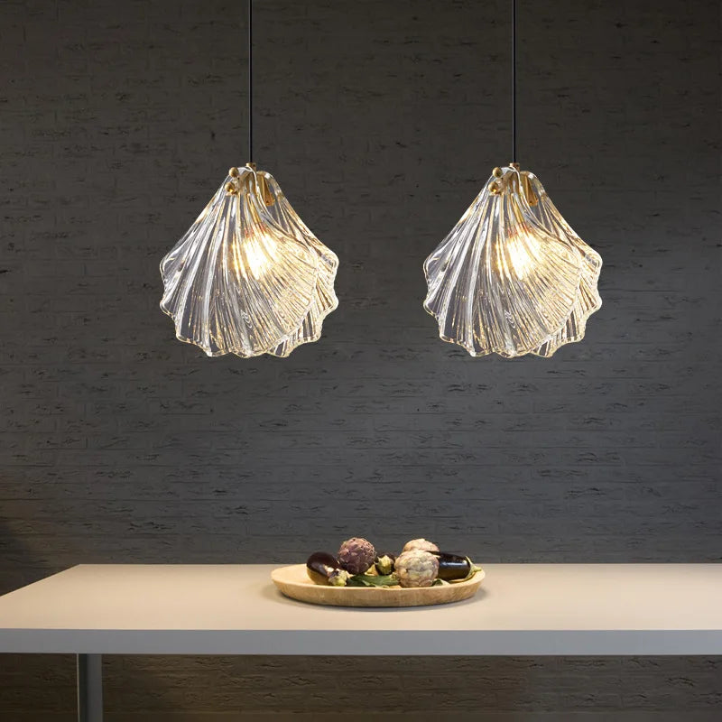Afralia™ LED Shell Pendant Light: Modern Nordic Luxury for Bedroom, Living, Dining Room