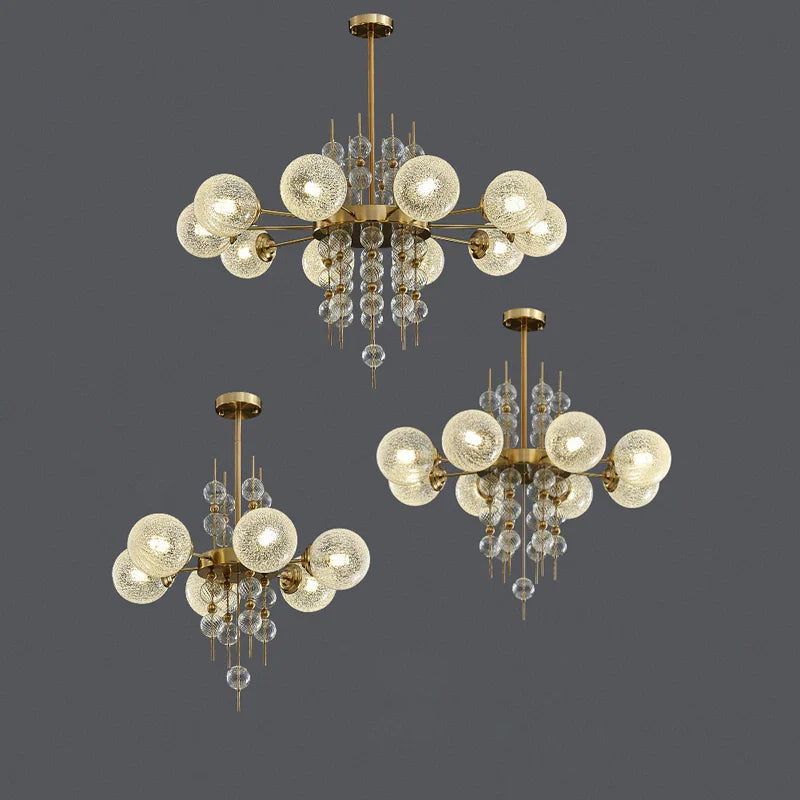 Afralia™ Gold Chrome Bubble Ceiling Chandelier: 2025 Trend Hanging Lamps for Living Room