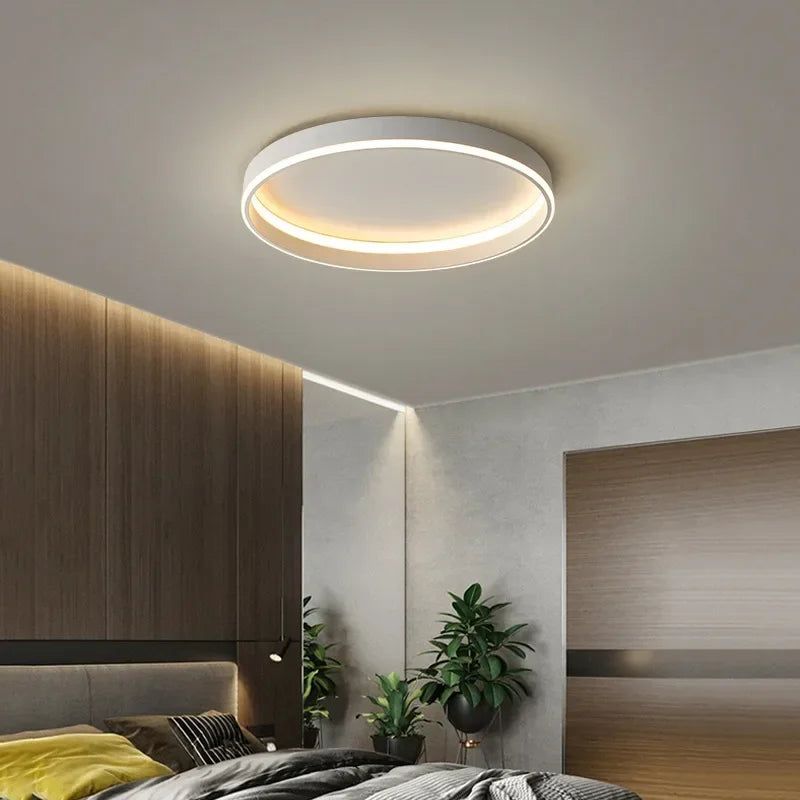Afralia™ Minimalist Round LED Ceiling Light for Bedroom Loft Balcony - Dimmable Indoor Lighting