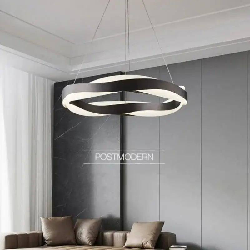 Afralia™ Modern Steel LED Pendant Lights Acrylic Lustre Hanging Lamp for Dining Room