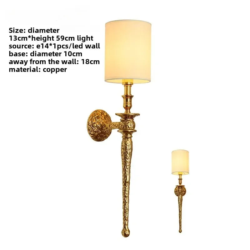 Afralia™ Copper Wall Lamp for Luxury Living Room TV Background, Bedroom, Staircase LED Lighting