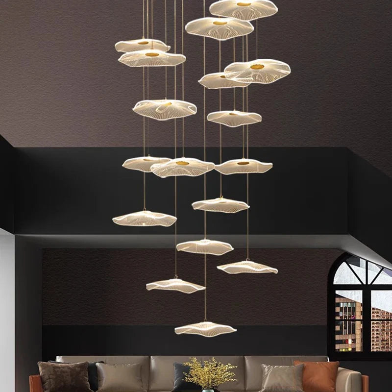 Afralia™ Modern Crystal Chandelier: Stair Pendant Lamp for Stylish Living Room Lighting
