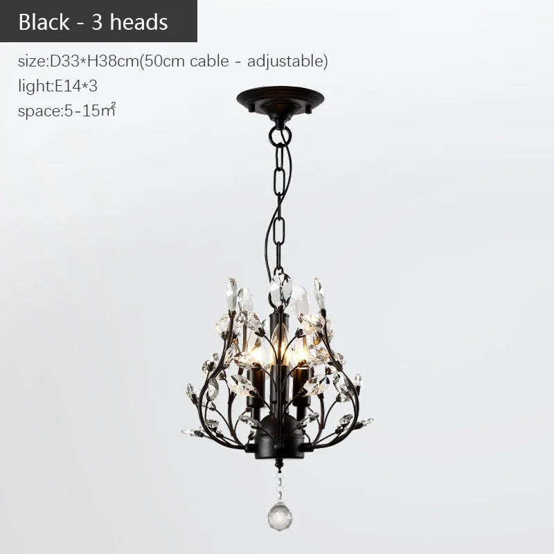 Afralia™ Nordic Crystal Chandelier: Retro Candle LED Pendant Lamps for Living Room