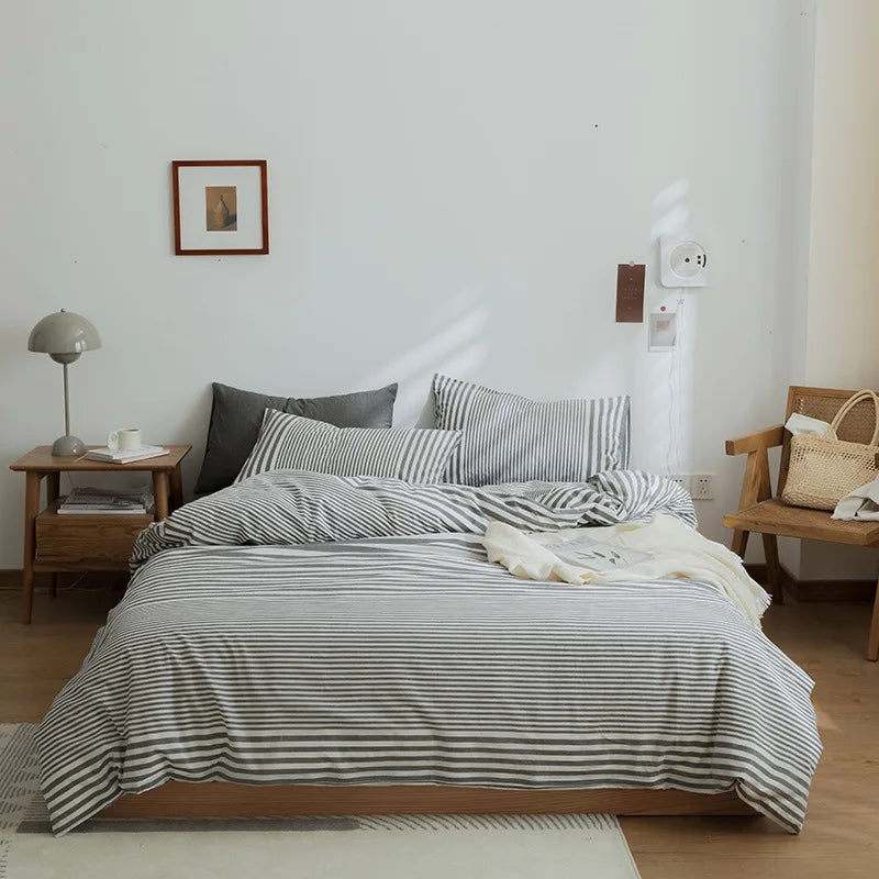 Afralia™ Pure Cotton Check Single Quilt Cover - Luxury Printed Duvet Queen - All Seasons