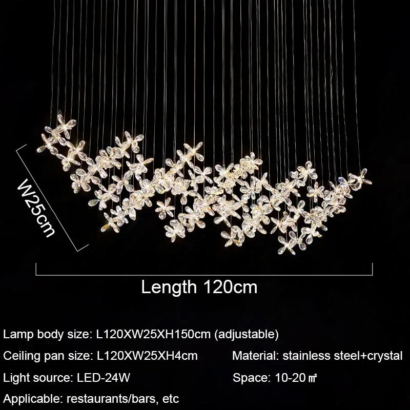 Afralia™ Crystal LED Chandelier: Modern Luxury Flower Shaped Decorative Lighting