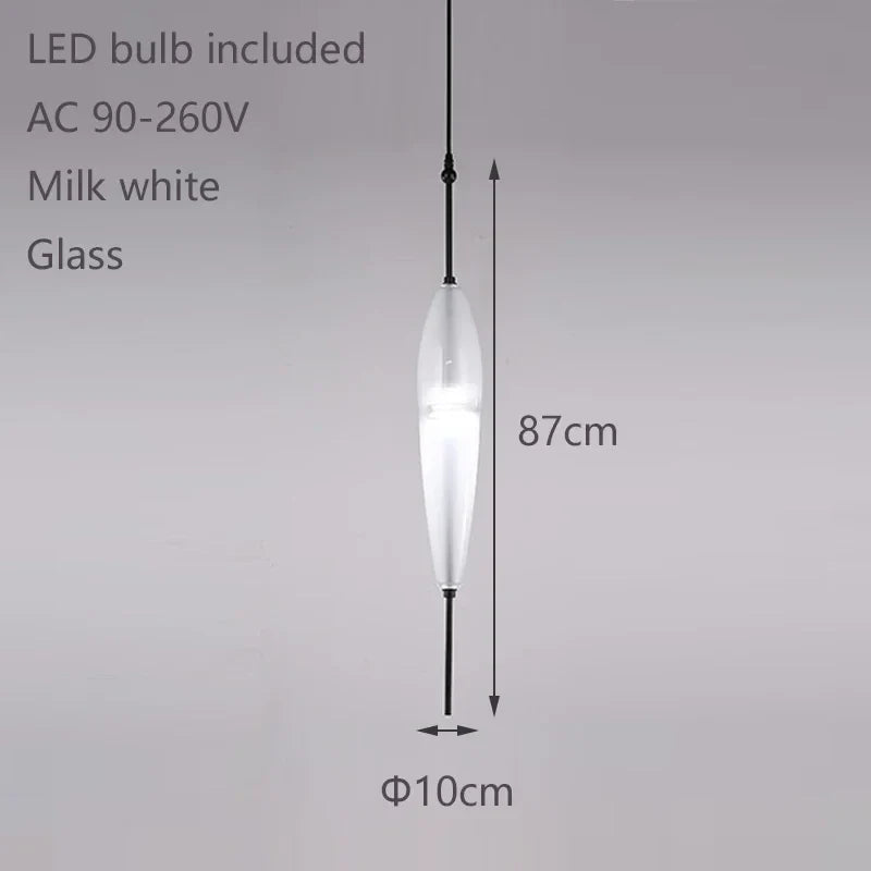 Afralia™ Nordic Blue Glass Chandelier LED Art Deco White Pendant for Dining Room & Kitchen