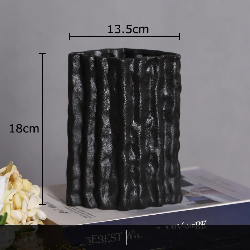 Afralia™ Glacial Ceramic Vase: Hydroponic Flower Pots, Desk Decoration, Room Aesthetic Decor