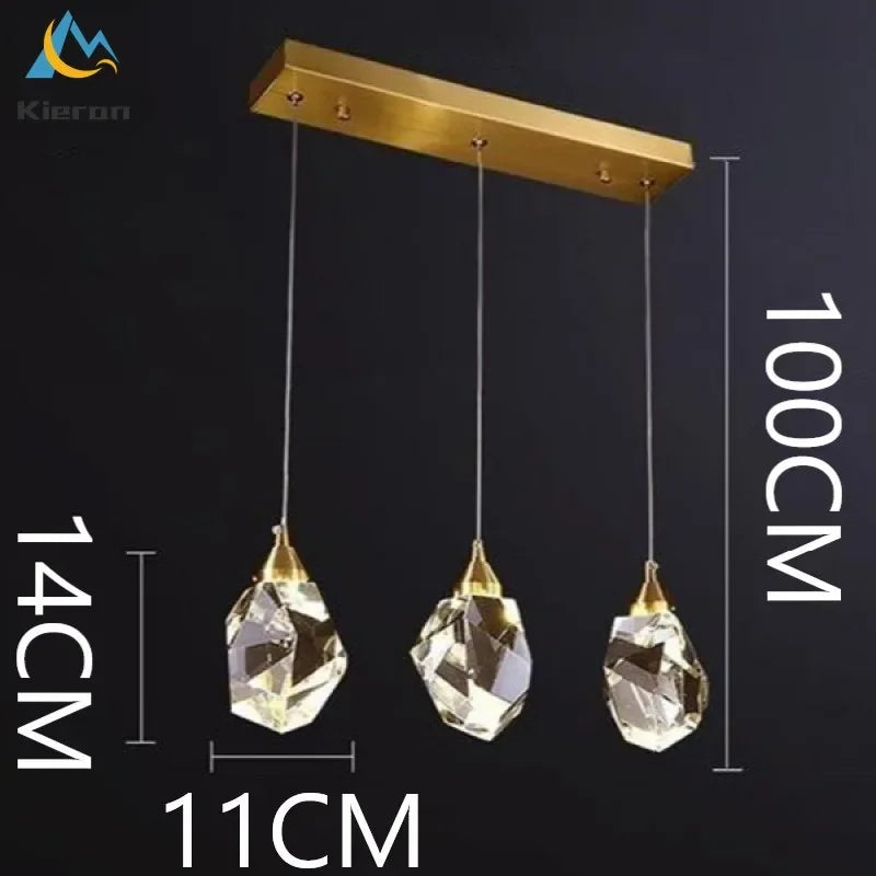 Afralia™ Nordic Crystal LED Pendant Light for Modern Living Room Decor