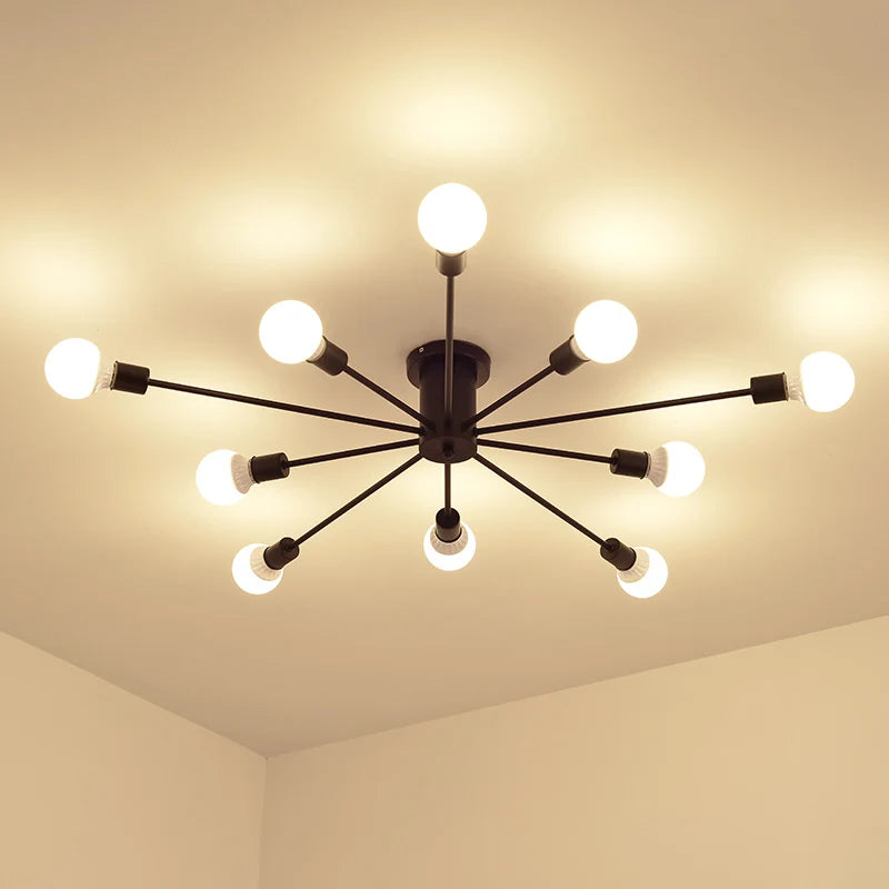 Afralia™ Vintage Spider Chandelier Modern Ceiling Lamp Light Fixture