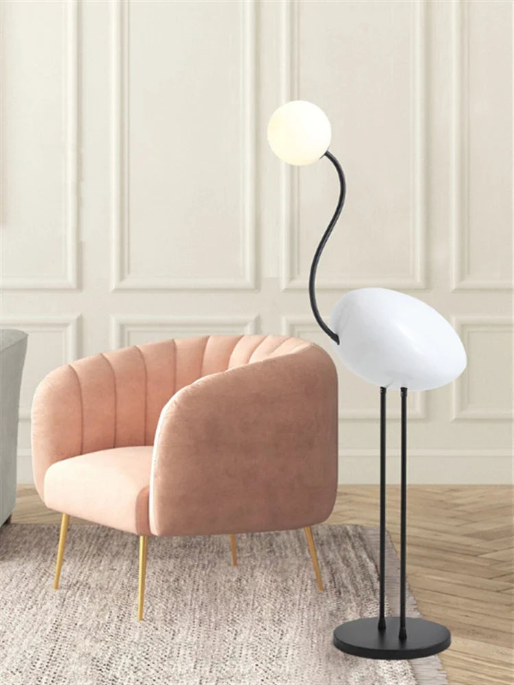 Afralia™ Flamingo Corner Floor Lamp | Nordic Design Luxury Art Decor | LED E27 | Vertical Stand