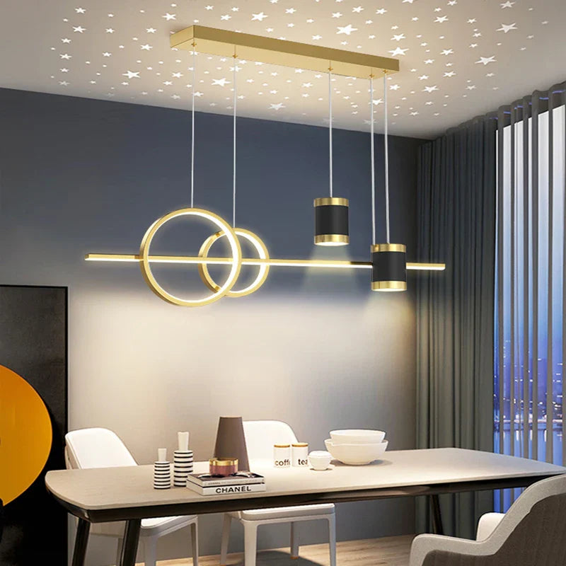 Afralia™ Starry LED Pendant Light for Luxury Dining Room, Kitchen, Bar Chandeliers